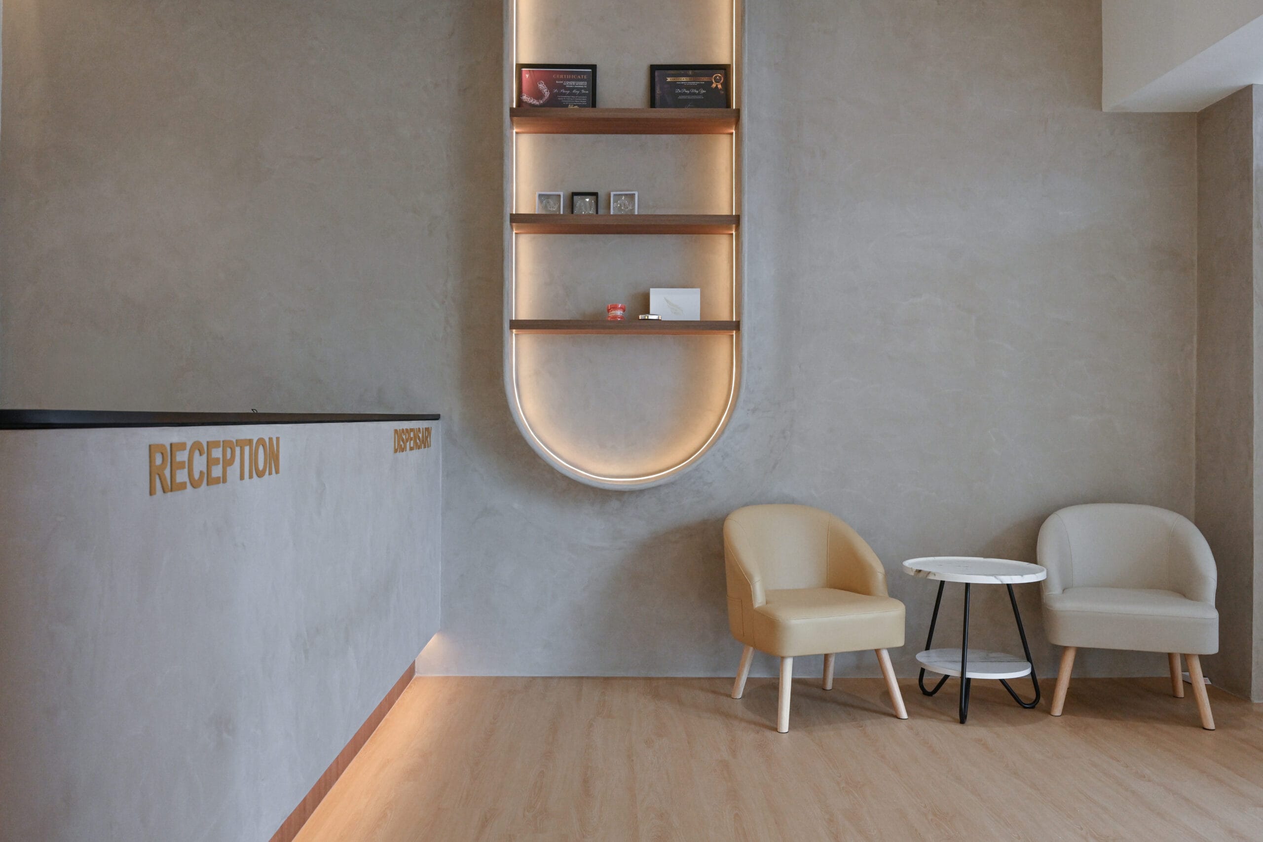 Modern dental clinic waiting area at Aeris Dental