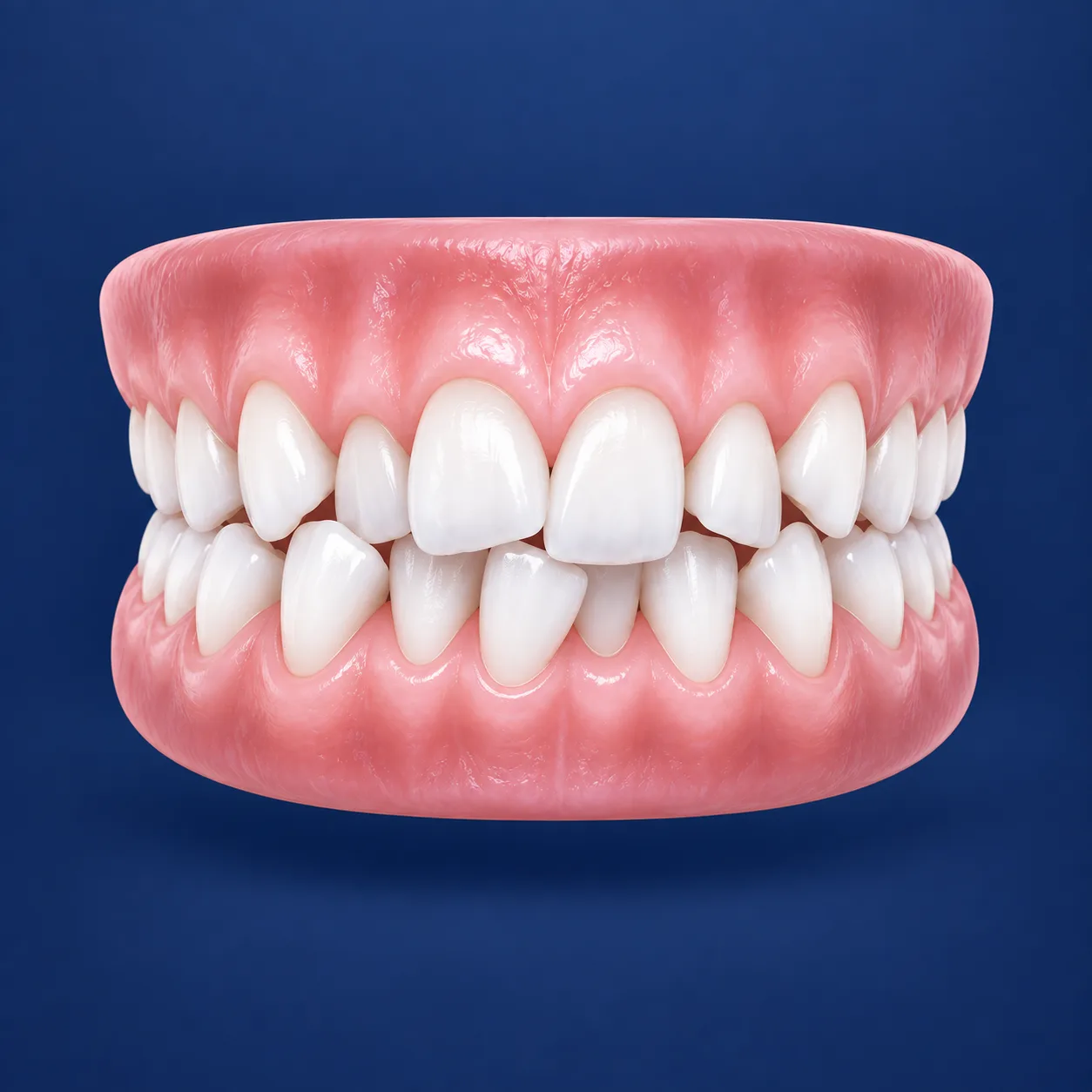 Illustration of crowded teeth